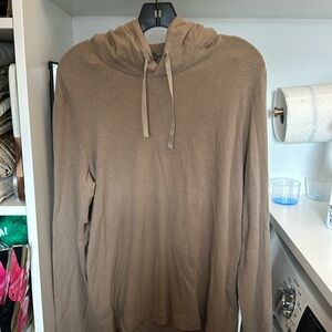 Hanro linen blend light brown tan hoodie size small